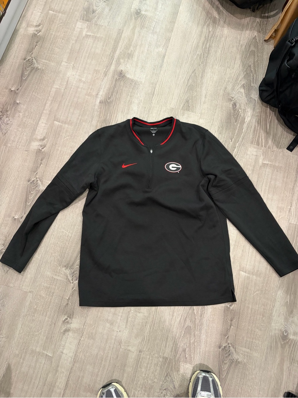 Nike Black and Red Georgia Bulldogs Quarter-Zip Pullover